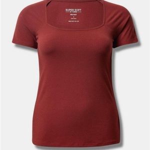Torrid fitted super soft rib square neck top